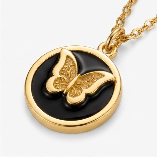 Butterfly Gold Plated Stainless Steel Necklace for Women – Elegant Black & Gold Pendant Necklace | Trendy Jewelry Gift for Girls - Image 4