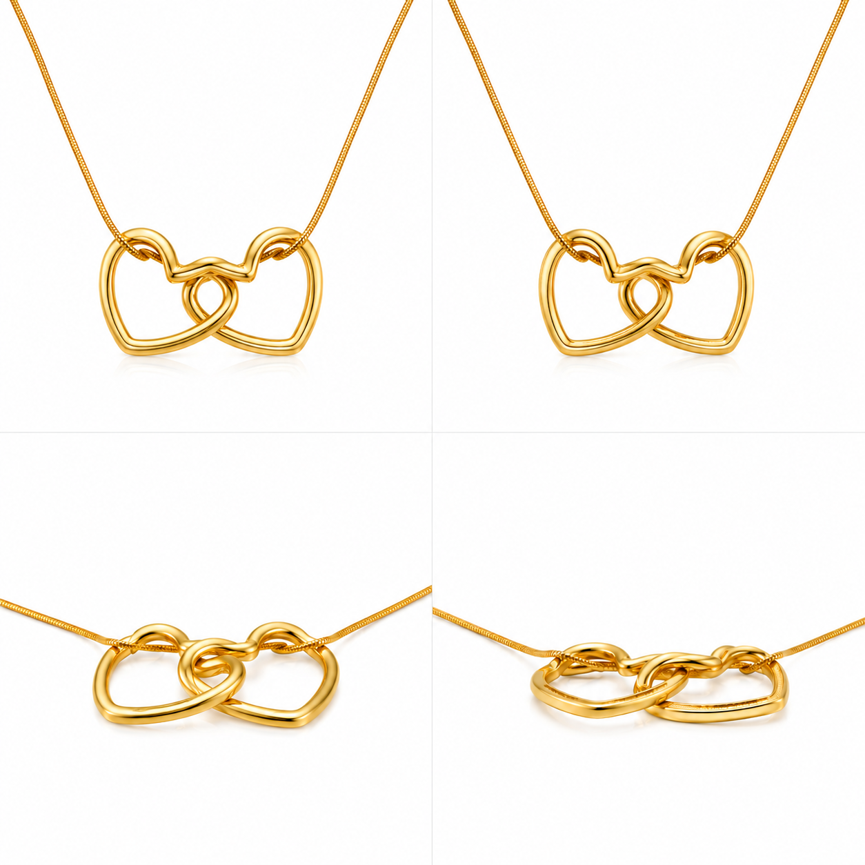 Interlocking Hearts Love Knot Pendant Necklace for Girls - Image 5