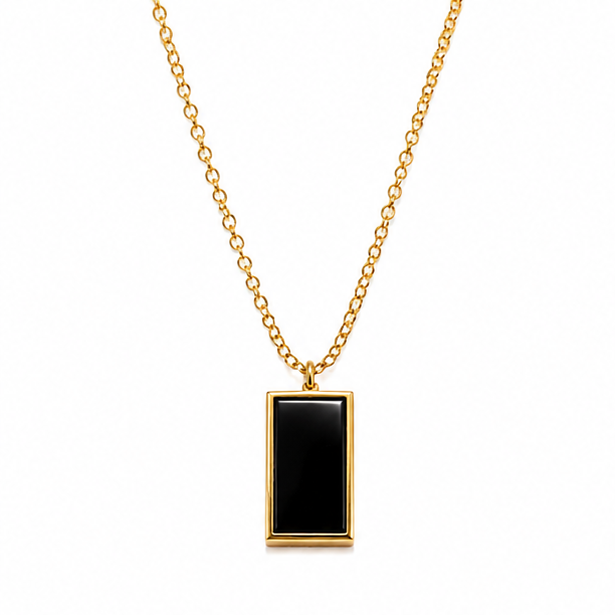 Luxury Black Stone Stainless Steel Necklace - Image 5