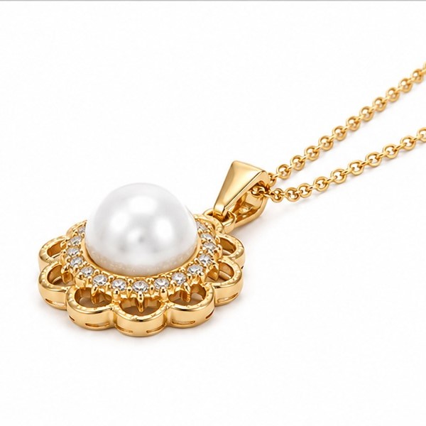 Elegant Pearl and Crystal Stainless Steel Jewelry Set - Image 7