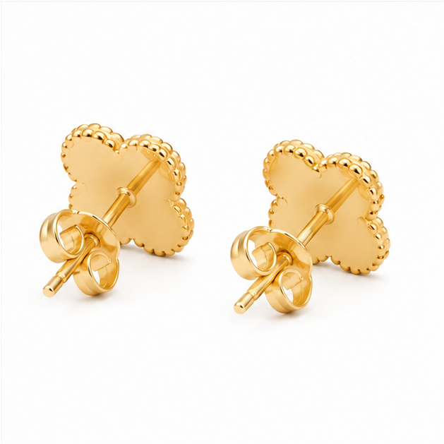 The Classic Clover Stainless Steel Stud Earrings – Minimalist Black Enamel Four-Leaf Lucky Motif - Image 4