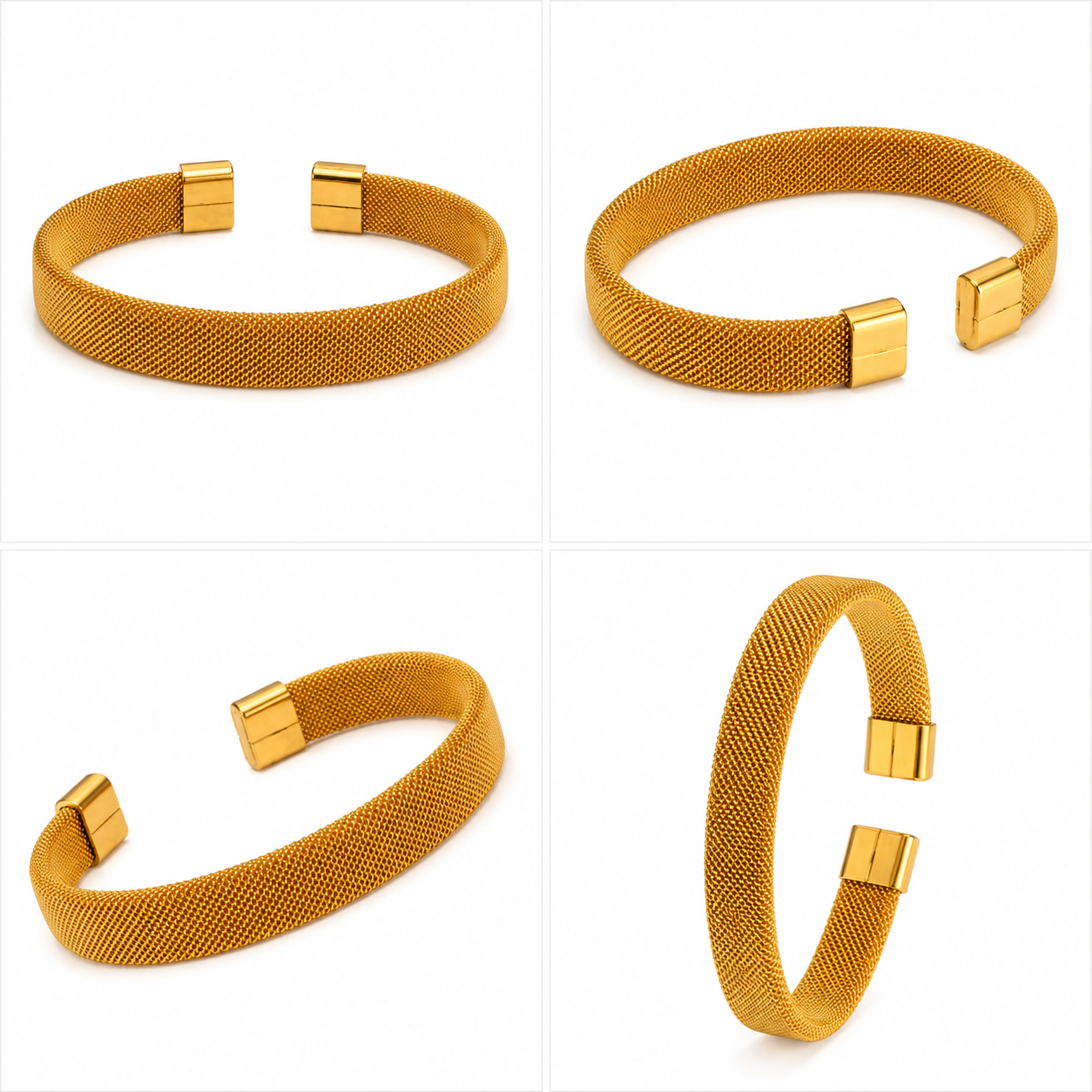 The Aurelia Stainless Steel Bracelet - Flexible Woven Mesh Cuff with Magnetic End-Caps - Image 5