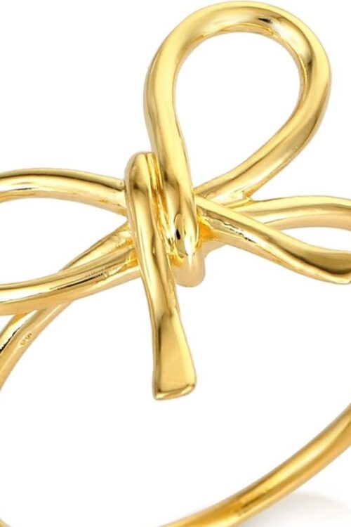 Minimalist Stainless Steel Bow Knot Ring for Women & Girls